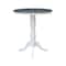 International Concepts Round 36 in Rd Top Ped Table, 12 in Leaf, Bar Ht, White/Heather Gray, 36 W, 48 L, 41.3 in H, Wood K05-36RXT-6B-2 - alternate 9